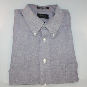Everett Street Mostly Cotton Oxford Short Sleeve Shirt 17.5 Big Purple